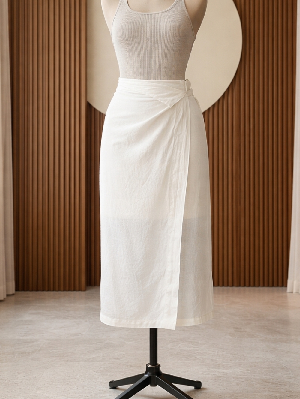 Animale Cream Maxi Wrap Skirt